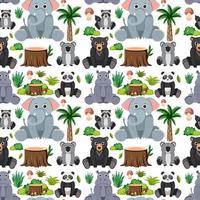 Cute animals seamless pattern vector