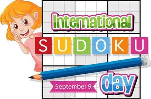International Sudoku Day September 9 vector