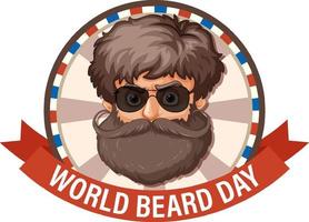 World beard day banner design vector