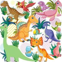 Cute dinosaur seamless pattern vector