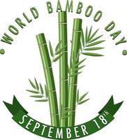 World Bamboo Day September 18 vector