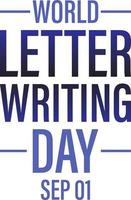 cartel del día mundial de la escritura de cartas vector
