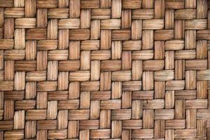 Closed up of brown color wooden weave texture background photo