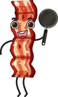 Bacon cartoon character on white background vector