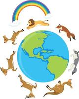 Wild animals around the world vector