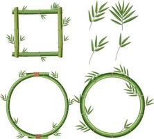 marco de bambú en diferentes formas vector