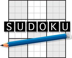 diseño de logotipo de palabra sudoku vector