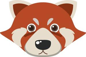 Red raccoon head in flat style vector