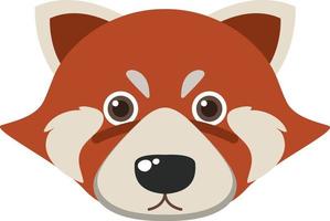 Red raccoon head in flat style vector