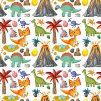 Cute dinosaur seamless pattern vector