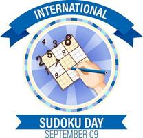 diseño de banner del día internacional del sudoku vector