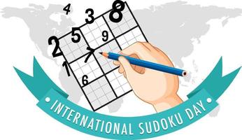 plantilla de póster del día internacional del sudoku vector