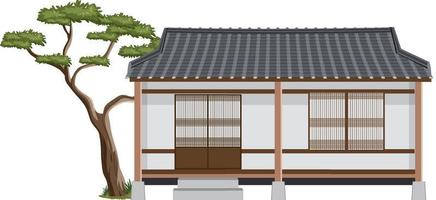 Korean ancient house on white background vector