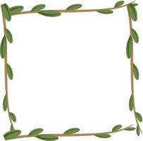 Frame of liana branches and leaves vector