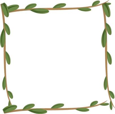 Frame of liana branches and leaves