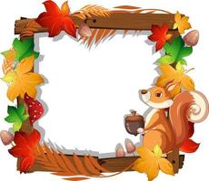 Frame design with squirrel and leaves