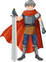A knight cartoon character on white background vector