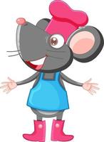 Chef rat cartoon character vector