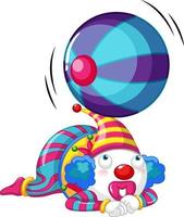 Cute clown cartoon character vector