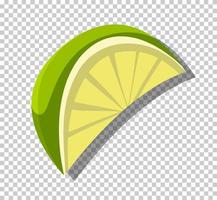 Isolated lime sliced on grid background vector