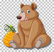 Grizzly bear cartoon character isolated vector