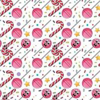 Sweet candy and lollipop seamless pattern vector