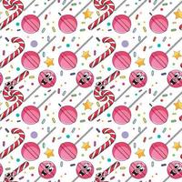 Sweet candy and lollipop seamless pattern vector