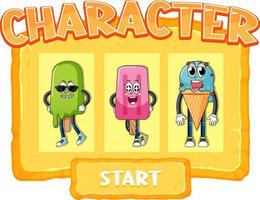 A game background template with elements vector