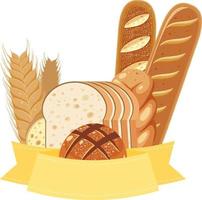 Different types of breads vector