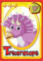 tarjeta de dibujos animados de dinosaurio triceratops vector