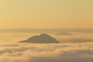 Great views of Sunrise with mountains and cloud. photo