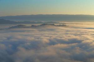 Great views of Sunrise with mountains and cloud. photo