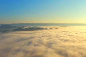 Great views of Sunrise with mountains and cloud. photo