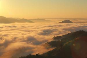 Great views of Sunrise with mountains and cloud. photo