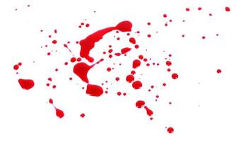 Blood stains isolated on white background photo