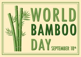 World Bamboo Day September 18 vector