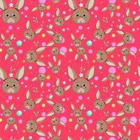 Cute rabbit seamless pattern vector