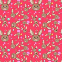 Cute rabbit seamless pattern vector