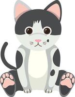 lindo gato en estilo plano aislado vector