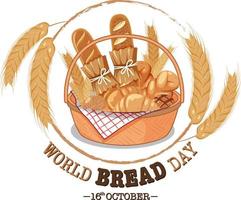 World bread day poster design vector