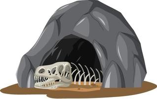 Stone cave with fossils vector