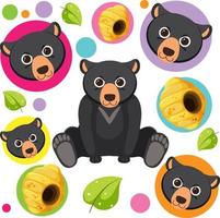 Black bear seamless pattern vector