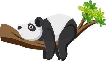 Panda bear lying on tree vector