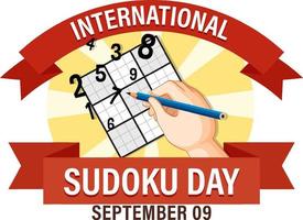 diseño de banner del día internacional del sudoku vector