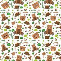 Bear cute animal seamless pattern vector