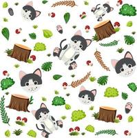 Cute cat seamless pattern vector