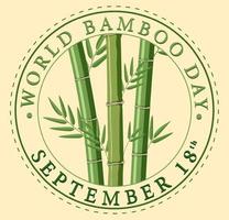 World Bamboo Day September 18 vector