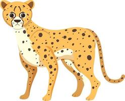 Cute cheetah in flat cartoon style vector