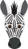 Cute zebra head in flat style vector