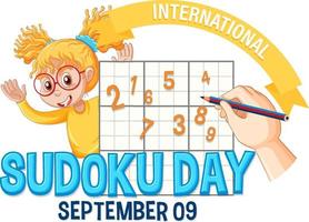 diseño de banner del día internacional del sudoku vector